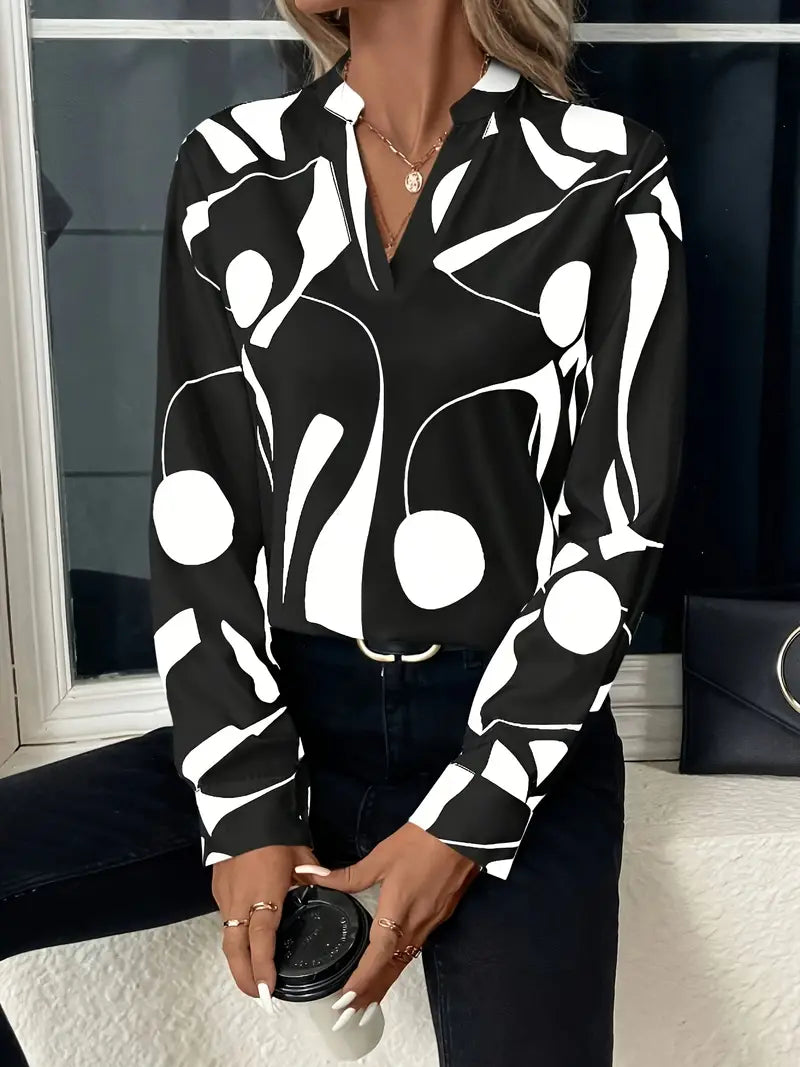 Tamara | Bedrukte blouse met V-Hals