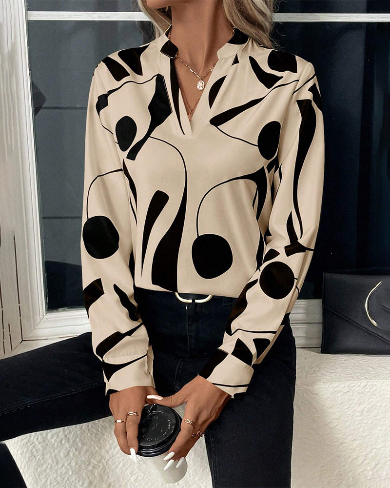 Tamara | Bedrukte blouse met V-Hals