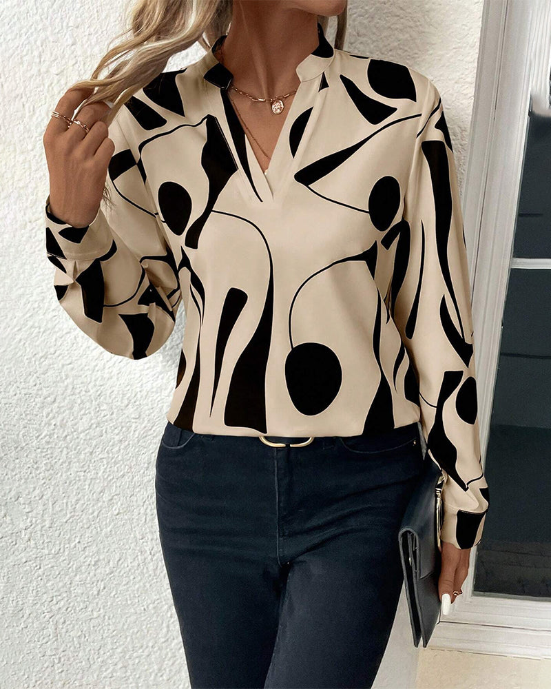 Tamara | Bedrukte blouse met V-Hals