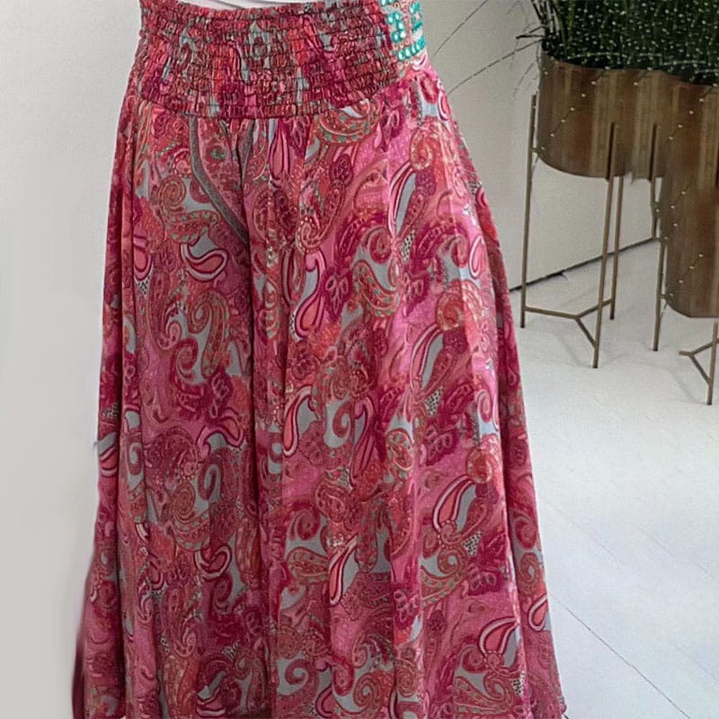 RokBroek met etnische print en elastiek in de taille
