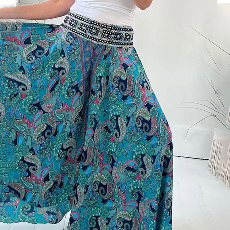 RokBroek met etnische print en elastiek in de taille