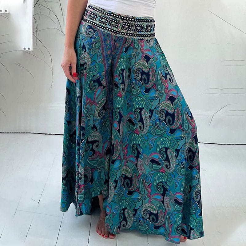 RokBroek met etnische print en elastiek in de taille