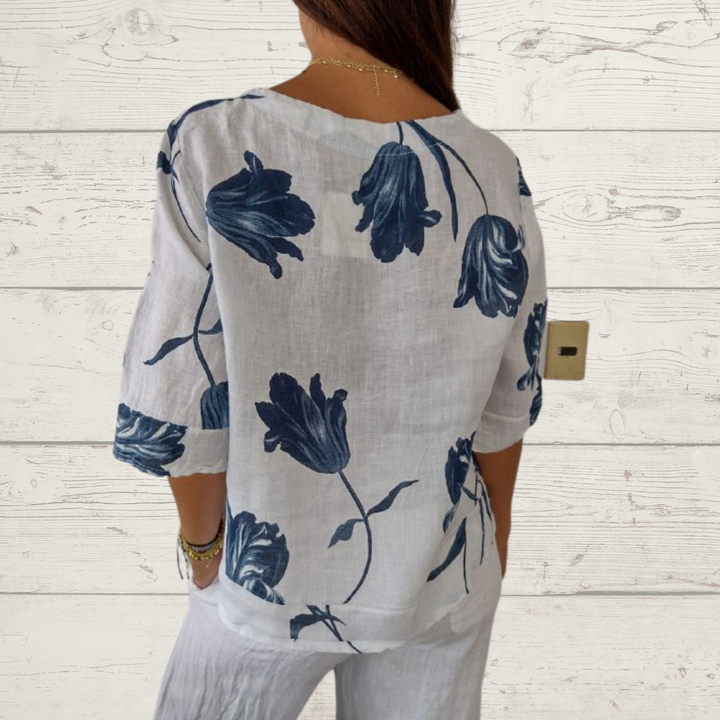 Zomerse V-hals blouse voor dames