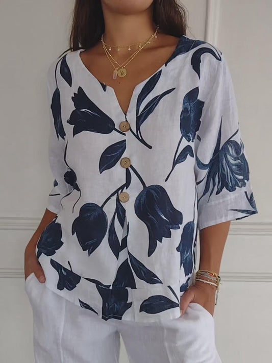 Zomerse V-hals blouse voor dames
