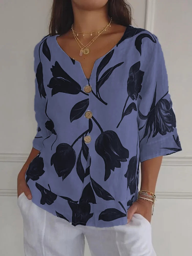 Zomerse V-hals blouse voor dames