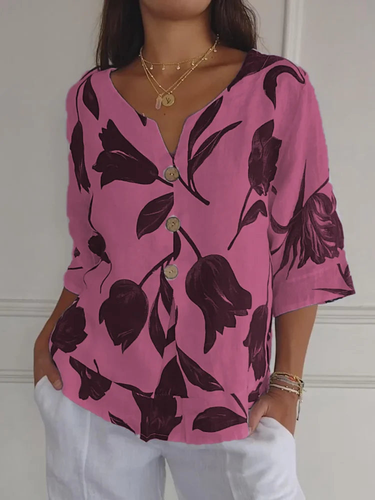 Zomerse V-hals blouse voor dames