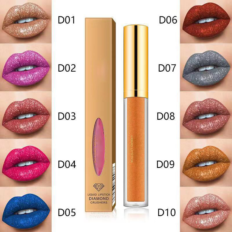 Metallic vloeibare diamant glitterlippenstift